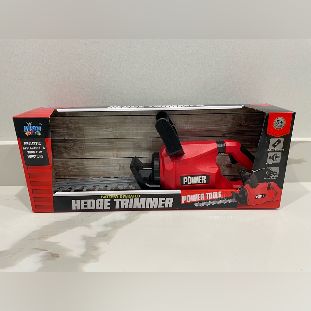 🟤2/$25 NEW Misco Toys Pretend Play Power Tools Battery Operated Hedge Trimmer
